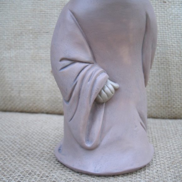 Standing Buddhist Monk with Mala Resin Figurine - Picture 12 of 16